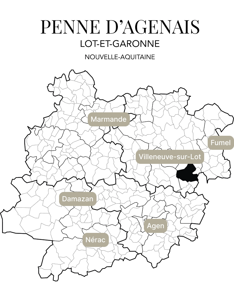 Situation de Penne d'Agenais en Lot-et-Garonne