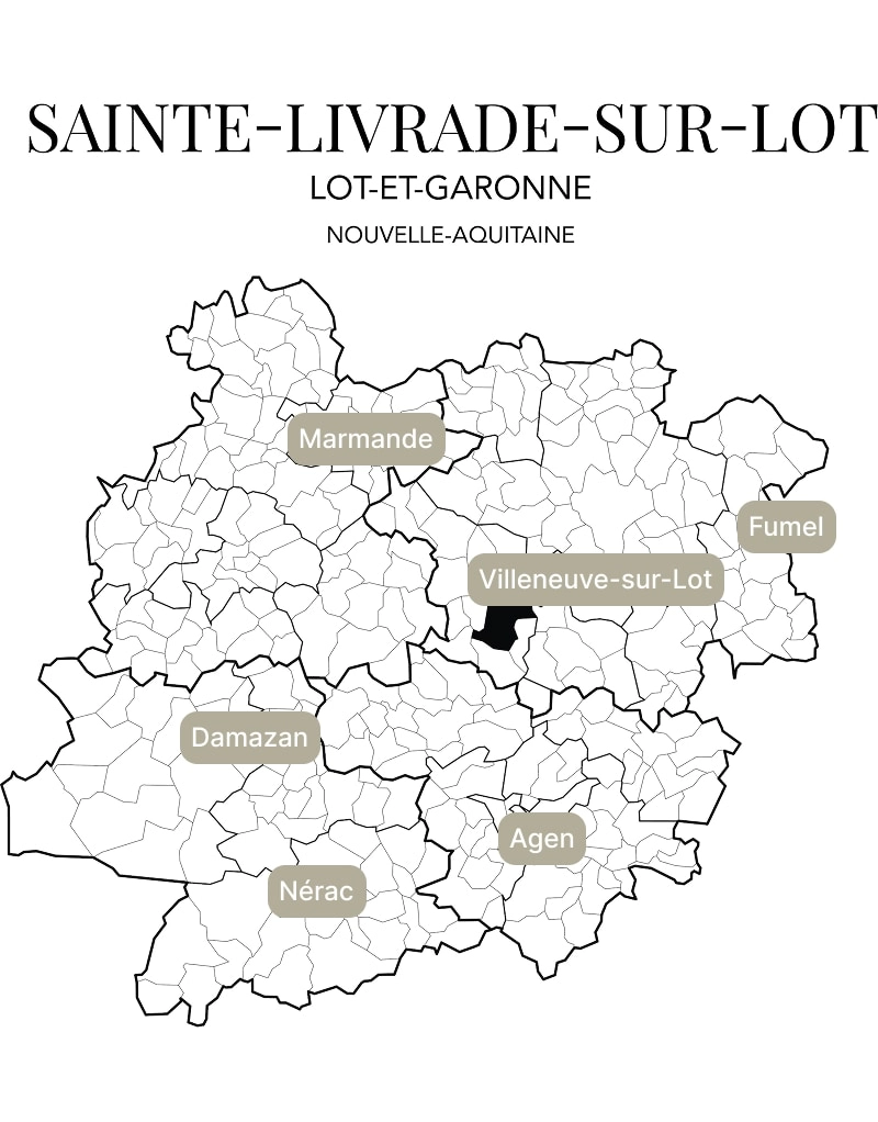 Situation de Sainte-Livrade-sur-Lot en Lot-et-Garonne
