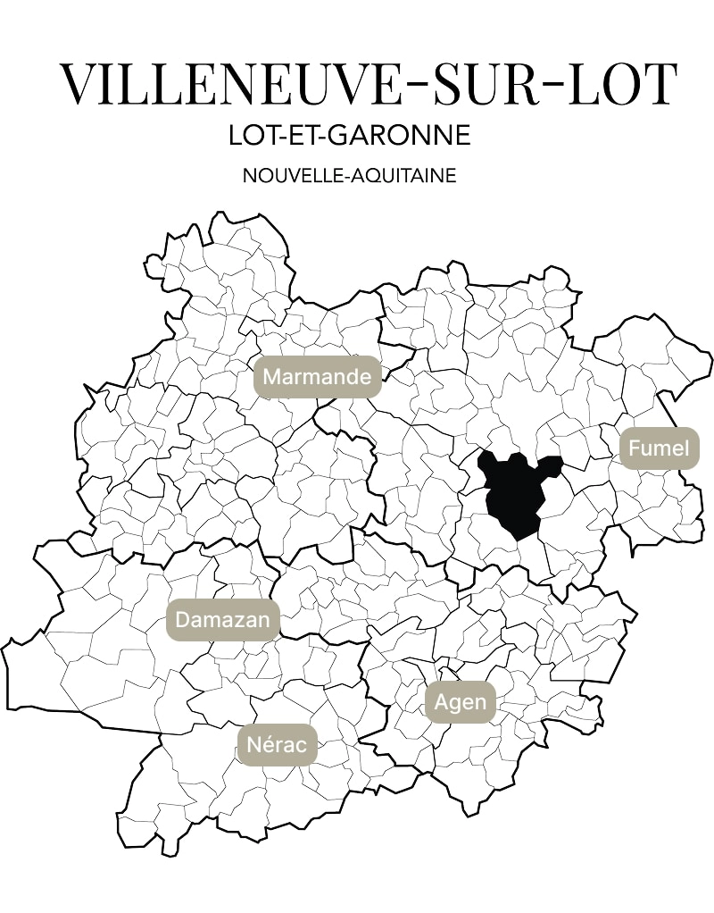 Situation de Villeneuve-sur-Lot en Lot-et-Garonne