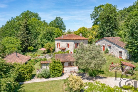 Ensemble immobilier en pierre avec piscine